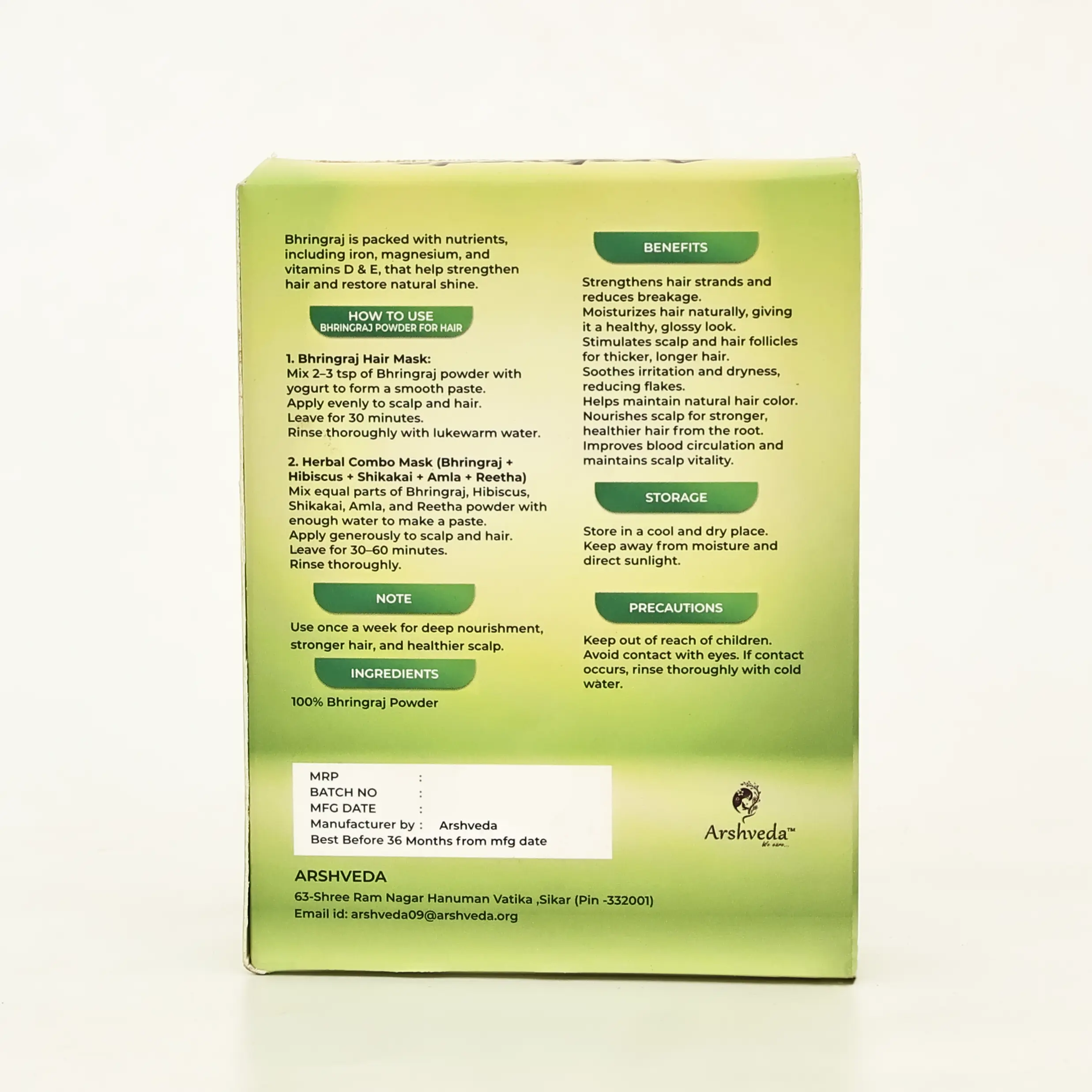 Arshveda Bhringraj Powder - Image 2